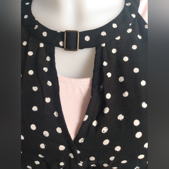 Maurices woman's size medium black and white polka dot blouse - Picture 2 of 6